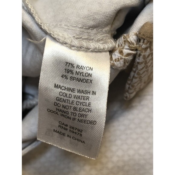 Cynthia Rowley Stretch Dress Pants Trousers Womens Size 8 Tan White Diamond - Picture 4 of 7